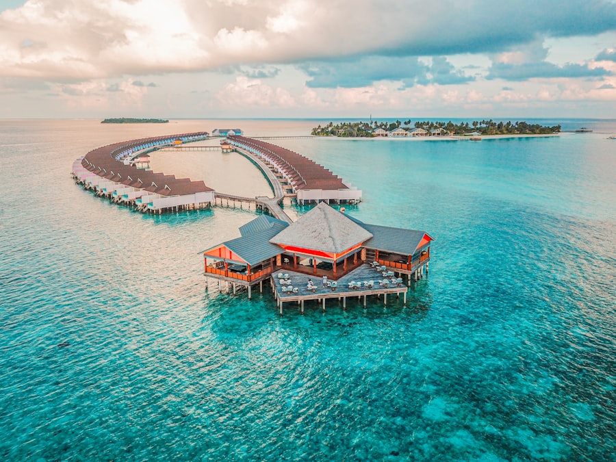 Overwater bungalows in the Bahamas